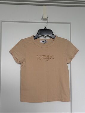 I.AM.GIA Tan Logo Short Sleeve Tee